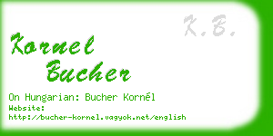 kornel bucher business card